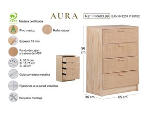Cómoda de Madera Maciza
