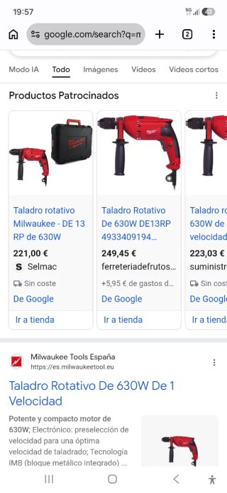 MILWAUKEE TALADRO ROTARIVO DE 13 RP NUEVO ESTRENAR