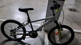 Bicicleta Infantil Btwin Gris y Amarilla