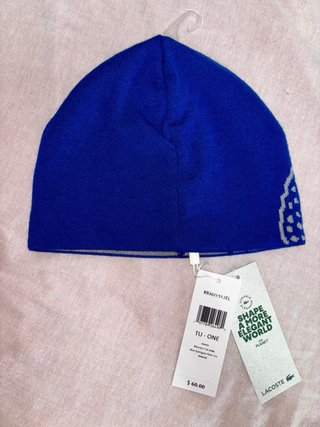 Gorro Lacoste Azul Cocodrilo