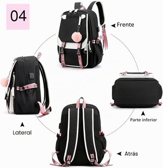 Mochila Inteligente Negra y Rosa