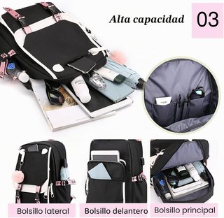 Mochila Inteligente Negra y Rosa