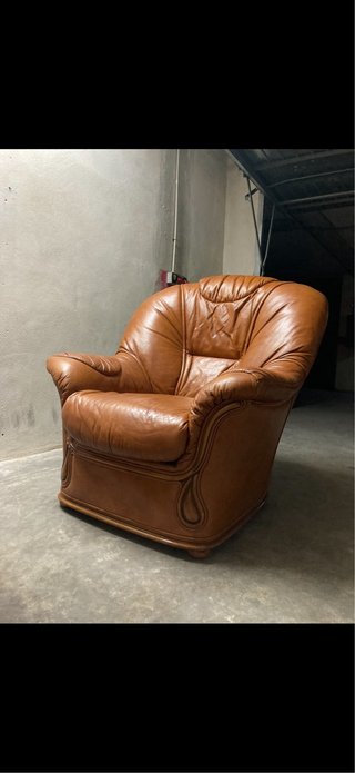 2 Sillones de Piel Vintage Marrones