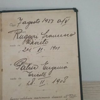 Libretto di famiglia Trieste 1927