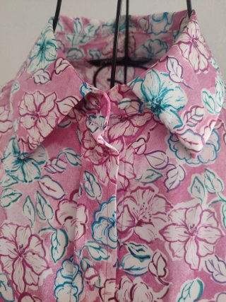 Blusa Zara Manga Larga Estampada Talla S