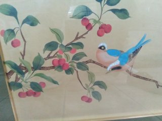 Pintura a mano sobre seda china