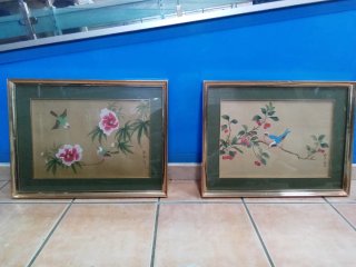Pintura a mano sobre seda china