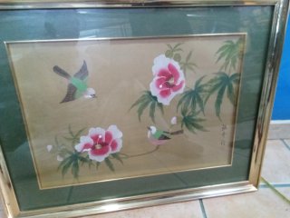 Pintura a mano sobre seda china