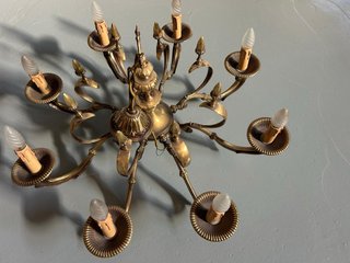 Lámpara de Bronce de 6 Brazos