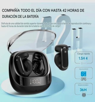 Auriculares Abiertos negros Bluetooth 5.4