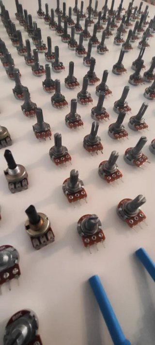 Lote de 185 Potenciómetros Logarítmicos y Lineales