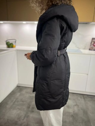 Abrigo Trussardi Negro con Capucha