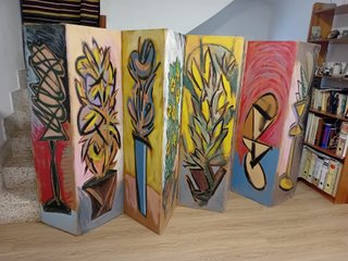 Biombo Decorativo Pintado a Mano