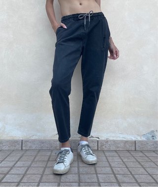 Pantaloni Jogger Denim Nero Just West