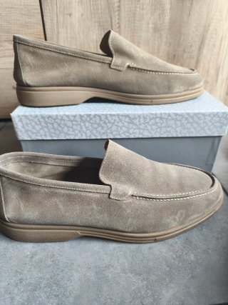 Mocasines Hombre Beige/Gris Ante talla 45