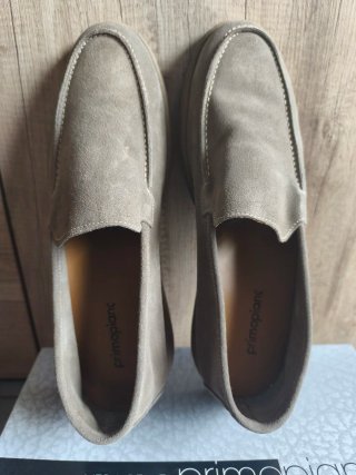 Mocasines Hombre Beige/Gris Ante talla 45