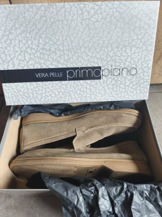 Mocasines Hombre Beige/Gris Ante talla 45