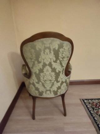 Sillón Luis XV tapizado tela y madera
