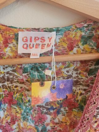 Vestido Gipsy Queen Boho Multicolor Talla L