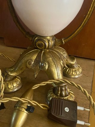 Lámpara de Opalina y Bronce Siglo XIX