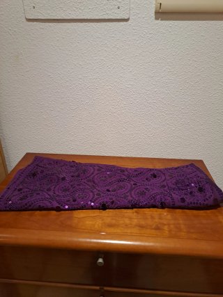 Vestido palabra de honor lentejuelas morado T.38
