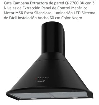 Campana Extractora Cata Q-7760 BK 60cm