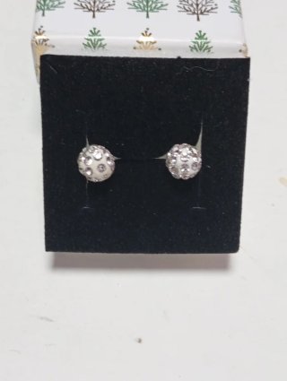 Pendientes de Bola con Brillantes