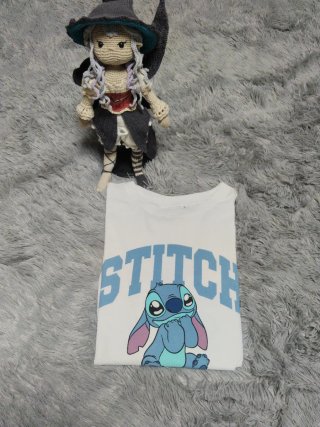 Camiseta Stitch Blanca Talla M