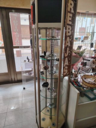 Vitrina Joyería Hexagonal Giratoria con Luz