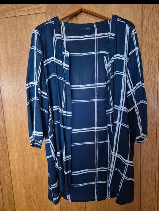 Camisola Azul con Estampado de Cuadros