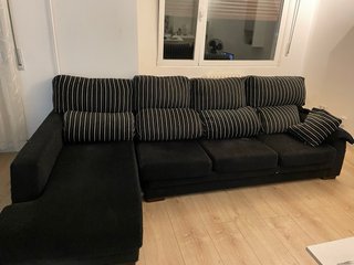 Sofá Chaiselongue Negro 280cm Urge por traslado