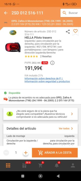Piloto Trasero NUEVO A ESTRENAE, nunca usado.