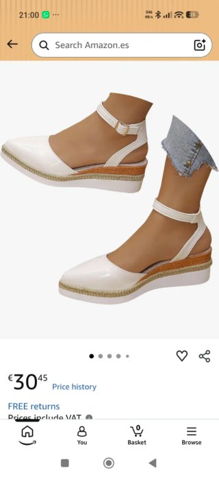 Sandalias cuña blancas talla 39