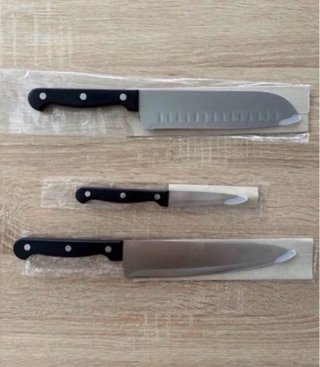 Cuchillos de Cocina Chef, Santoku y Pelador 3unid