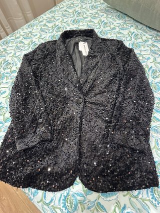 Americana de Lentejuelas Negra Easy Wear