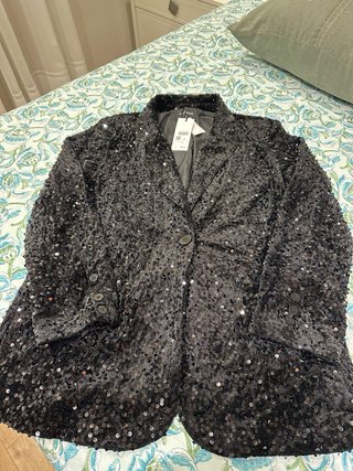 Americana de Lentejuelas Negra Easy Wear