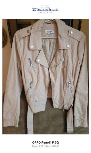 Cazadora de cuero Morgan beige T40