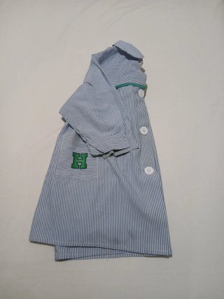 Bata escolar Humanitas azul rayas 2-3 años
