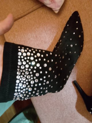 Botines negros con brillos sin usar