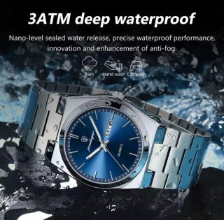 Reloj Hombre Poedagar Azul y Plateado