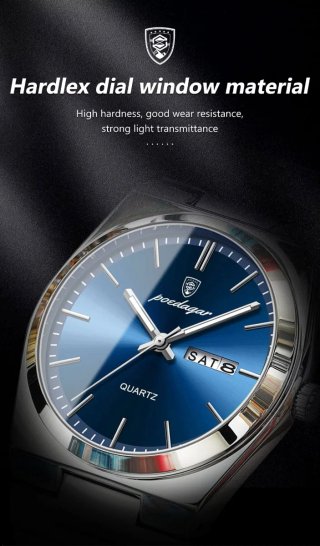 Reloj Hombre Poedagar Azul y Plateado