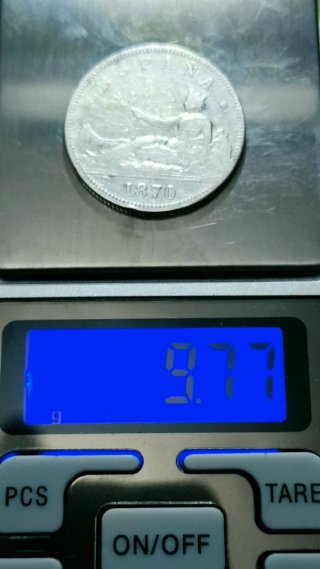 Moneda 2 Pesetas Plata 1870