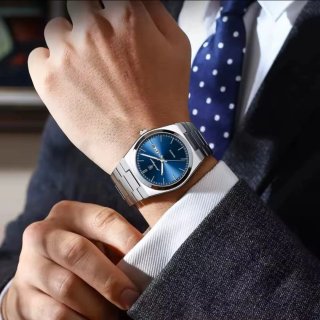Reloj Poedagar Plateado y Azul
