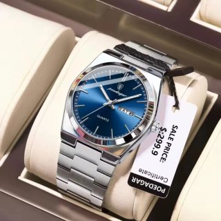 Reloj Poedagar Plateado y Azul