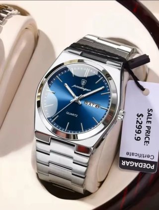 Reloj Poedagar Plateado y Azul