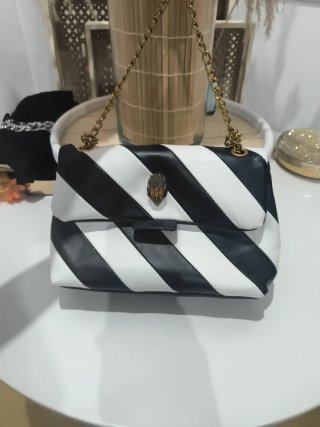 Bolso Kurt Geiger Rayas Blanco y Negro