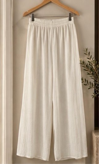 Pantalón Fluido Zara Blanco Roto Talla M