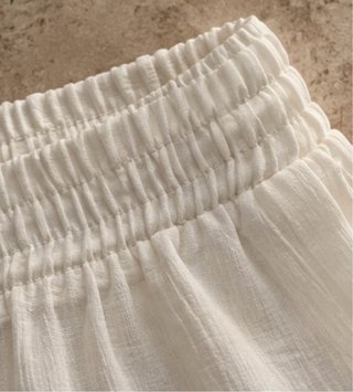 Pantalón Fluido Zara Blanco Roto Talla M