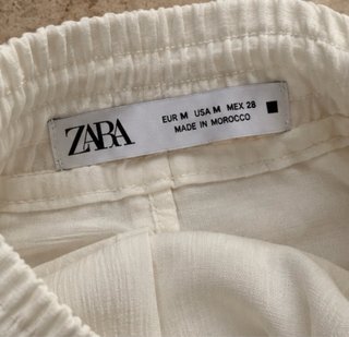 Pantalón Fluido Zara Blanco Roto Talla M