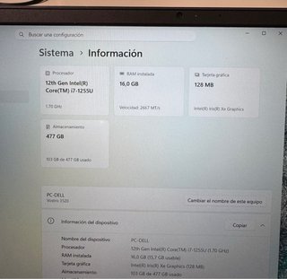 Portátil Dell Vostro 3520 i7